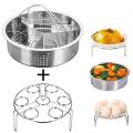 3pcs Steam Basket with Egg Steamer Rack, Divider for Kitchen Cooking