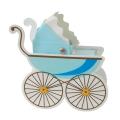 50pcs Baby Trolley Candy Boxes Candy Box Decor Birthday Gift (blue)