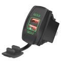 Boat Shaped with Aperture Double Qc3.0 Car Usb Charger Green Light