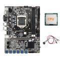 B75 Eth Mining Motherboard 12 Pcie to Usb with Cpu+switch Cable