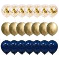 Blue and Gold Confetti Balloon,for Baby Shower Boys Party Decor