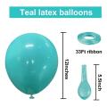 Teal Balloons Latex Party Balloons, 12 Inch Round Helium Balloons