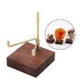 2 Pcs Walnut Display Stand Base for Fossil Coral Geodes Rock Mineral
