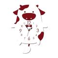 Wall Clock for Children Mute Animal Modeling Decoration Red