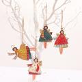 4 Pcs Christmas Metal Dancing Angel Pendants Ornaments for Home Party