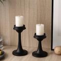 Black Candle Holders Set Of 2 Retro Candle Holders for Pillar Candles