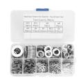 304 Stainless Steel Flat Washer Set, 9 Sizes for Home Decoration