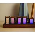 Rgb Imitated Glow Tube Clock Led Electronic Solid Wood Ornaments -1