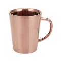 340 Ml Stainless Steel Copper Plated Double Layers Tea Mug Rose Gold