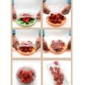 200pcs Reusable Food Storage Clear Plastic Covers for Outdoor Picnic