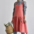 1 Piece Kitchen Apron Cooking Waist Women's Work Cover Grapefruit Red