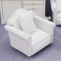 1:12 Dollhouse Mini Sofa Armchair Furniture White Wooden Single Seat