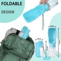Foldable Dog Water Bottle 12oz, Portable Leak Proof for Dog -pink