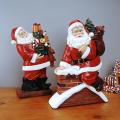 1pcs Santa Claus Sculpture Christmas Doll Resin Holiday Table Decor A