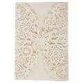 10pcs/set Carved Butterflies Invitation Card for Wedding: Ivory White