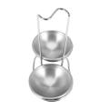 Stainless Steel Holder,long Handle Vertical Saving,silver (double)