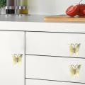 2pcs Brass Drawer Handle Butterfly Design Bedside Table Handle Decor