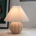 Pleats Lampshade Standing Lamps Japanese Style Bedroom Lamps -a
