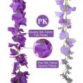 Artificial Silk Wisteria Vine Silk Hanging Flower 6 Pieces,purple