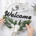 Welcome Sign for Front Door Porch Boho Macrame Hanging Decor