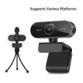 Webcam with Microphone and Tripod for Pc, Desktop, Laptop, Plug