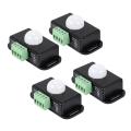 4 X Dc 12v/24v 8a Body Infrared Pir Motion Sensor Switch, Black