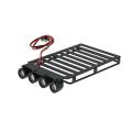 Metal Roof Rack Luggage Carrier Tray with Led Light Spotlight,2