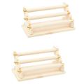 3-tier Wooden Jewelry Display Stand Ring Holder,display Stand Apricot