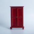1/12 Miniature Doll House Bedroom Double Door Wardrobe Diy Red