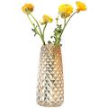 Decorative Glass Vase Crystal Clear Modern Decor Vase (amber Yellow)