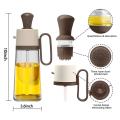 Glass Oil Bottle with Silicone Brush, for Kitchen Cooking, Baking C