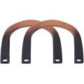 2pcs Wooden Purse Handles U-shaped Wooden Handles for Beach Bag