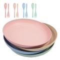 4 Pcs Wheat Straw Plates,10in Family Dinner Plates