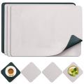 Placemats Leather and Coasters, Double-sided Pu Mats (green/beige)