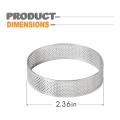 4 Pack Stainless Steel Tart Rings 2.4in,perforated Cake Mousse Ring
