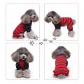 2 Pack Dog Pajamas, Cotton Dog Nightclothes Shirt for Cats Red -l