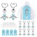 Baby Shower Favors Angel Keychains Favor Organza Bags Card,blue