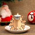Christmas Home Candlestick Block Diy Wooden Snowflake Candle Holder