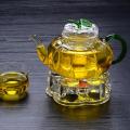 Clear Glass Heat-resisting Heart Shape Teapot' Warmer Base Holder