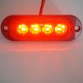 4pcs 4led Led Light Head Emergency Beacon Hazard Warning Light Red