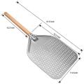 Perforated Pizza Peel, Rectangular Turning Spatula with Detachable