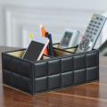 Luxury Pu Leather Storage Box Cosmetic Remote Control Phone Organizer
