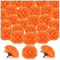 Marigold 100pcs Artificial Flowers Heads for Garlands Crafts Orange