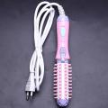 Hair Straightener Ceramic Ionic Hair Curler Hot Brush Eu Plug#pink