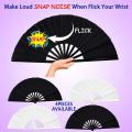 4 Pcs Large Folding Fan Silk Hand Fan (a)