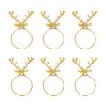 6pcs Christmas Deer Napkin Ring Cloth Buckle Metal Napkin Ring