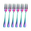 Stainless Steel Table Forks, 6pcs Rainbow Color Fork(20cm/7.87 Inch)