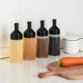 4 Pack Condiment Squeeze Bottles, Food Dispenser for Kitchen-black