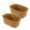 2 Pcs Weaving Storage Basket for Kitchen Handmade Fruit Dish