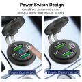 Usb Car Charger Socket with Led Digital Voltmeter Touch Switch A